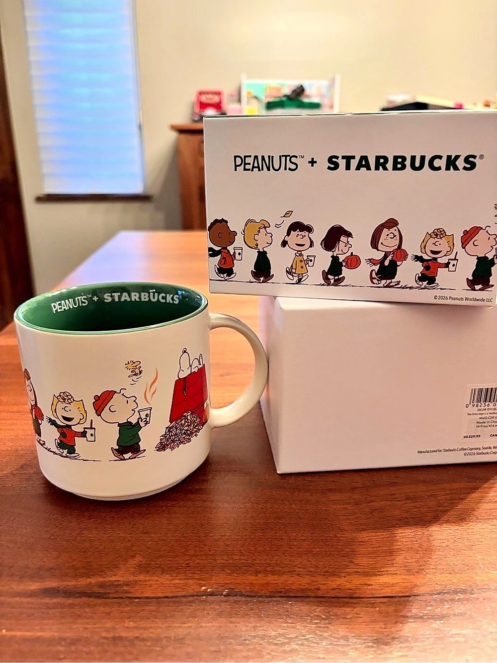 Starbucks + Peanuts Fall Ceramic Mug White & Green